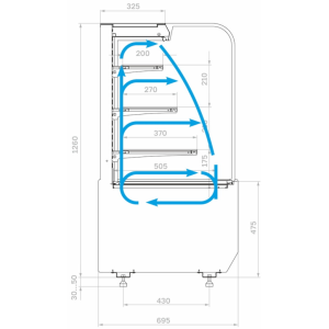 Витрина кондитерская Carboma KR70 VM 1,3-2 Standard (9005-0109) открытая - Изображение 4