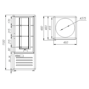 Витрина кондитерская Carboma D4 VM 120-2 (R120Cвр) цвет по схеме стандарт - Изображение 2