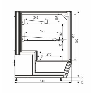 Витрина нейтральная (неохлаждаемая) настольная Carboma AC59 N 1,2-1 (фронт стандартный цвет) - Изображение 10