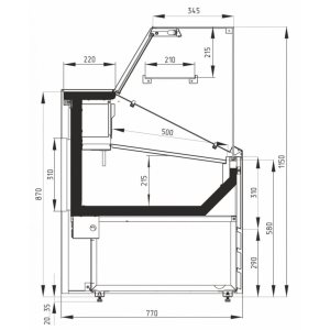Витрина холодильная Carboma GC75 VM 1,5-1 фронт нестандартный цвет (динамика) - Изображение 7