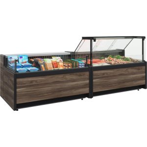 Витрина морозильная Carboma GC111 SL 1,5‑1 (1008 Темный дуб) (без боковин) - Изображение 3