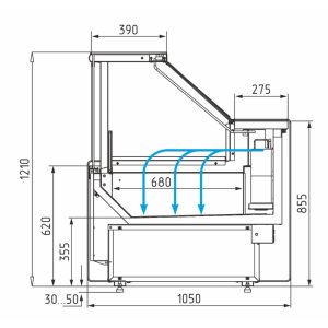 Витрина морозильная Carboma GC111 SL 1,5‑1 (1008 Темный дуб) (без боковин) - Изображение 6