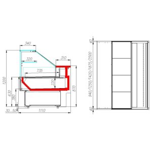 Витрина холодильная Carboma GC110 SV 2,5-1 (ВХСр-2,5 Carboma GC 110) (1006 дуб) - Изображение 2