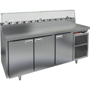 Стол холодильный для пиццы HiCold PZ2-111/GN (1/6H) стекло (R290)