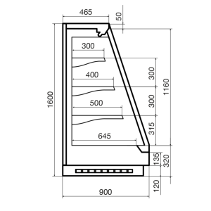 Горка холодильная Dazzl Vega DG 090 H160 375 - Изображение 3