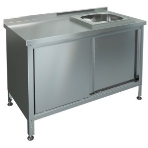 Стол-тумба производственный с мойкой МХМ СТКМП-1-1200*600 (мойка справа)