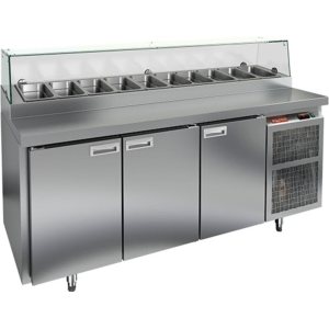 Стол холодильный для пиццы HiCold PZ1-111GN (1/3) стекло