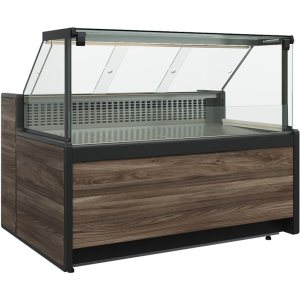 Витрина холодильная Carboma GC111 SM 0,94-1 (1008 Темный дуб) (газлифт, без боковин)