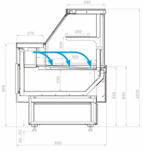 Витрина холодильная GC95 SV 1,5-1 с боковинами (версия 2.0) (9006-0430) - Изображение 4