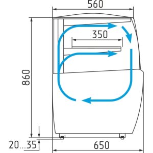 Витрина кондитерская Carboma K70 VM 1,3-12 Light Паттерн (0105 Венге) - Изображение 2
