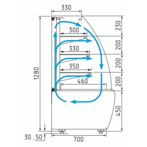 Витрина кондитерская Carboma K70 VM 0,9-2 Standard Паттерн открытая (0106 Седой дуб) - Изображение 2