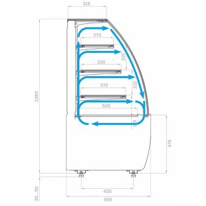 Витрина кондитерская Carboma K70 VM 0,9-1 Light (версия 2.0) (9005) - Изображение 2