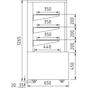 Витрина кондитерская Carboma KC70 N 0,9-1 Light Паттерн (0106 Седой дуб) нейтральная - Изображение 2