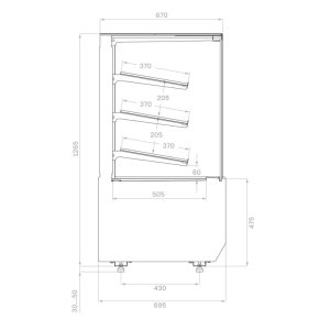 Витрина кондитерская Carboma KC70 N 1,3-1 Light (версия 2.0) (9005-0109) хлебная - Изображение 2