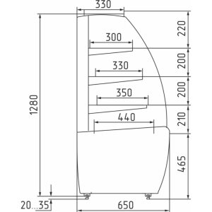 Витрина кондитерская Carboma K70 N 0,9-1 Light Паттерн (0105 Венге) нейтральная - Изображение 2