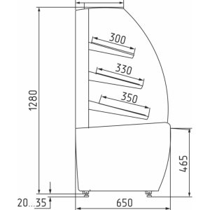 Витрина кондитерская Carboma K70 N 0,9-2 Light Bread Паттерн (0105 Венге) хлебная, без стекла - Изображение 2